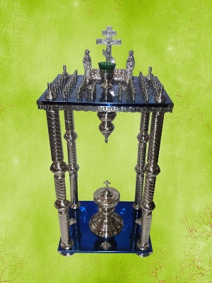 Панахидний стіл 4 ніжки 60 св. (синій булат)