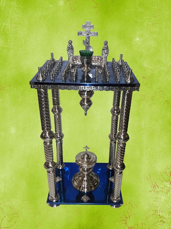 Панахидний стіл 4 ніжки 60 св. (синій булат)