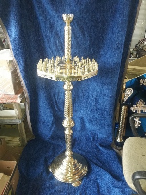 Підсвічник церковний 60 св. (восьмигранний 2 конуси)
